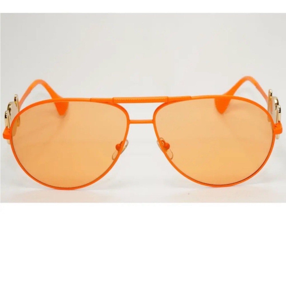 Orange Versace Aviator Sunglasses VE 2249 1485/74 65-14-145 Matte Orange